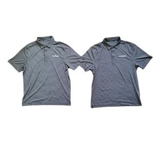 LOT OF 2 CUTTER & BUCK STRETCH  GOLF SHIRT Size Large Black And White
